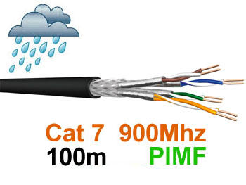100cat7out Cable rseau extrieur double blind 100m CAT 7 PIMF SSTP 900Mhz SFTP pour installation fixe compatible exterieur