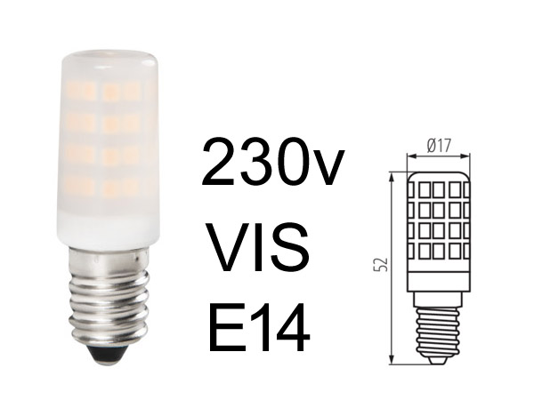35e14 Ampoule LED compatible réfrigérateur frigo type E14 230v 3.5w 300Lm blanc chaud 3000K 