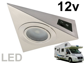 8670cw12 Spot triangle 12v 2.5w LED haute luminosité 300lm blanc lumière du jour spécial cuisine de camping car, caravane, bateaux.