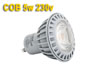 AMPOULE LED 5w GU10 230V blanc chaud type COB haute puissance 38°
