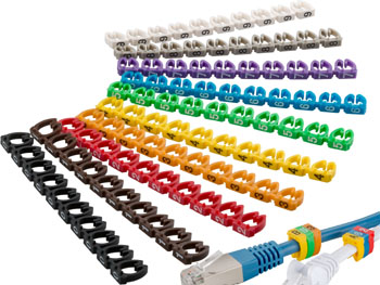 digits6 Lot de 100 bagues de reprage de couleur  chiffre  clipser pour le marquage de cables jusqu' 6mm compatible cable Ethernet