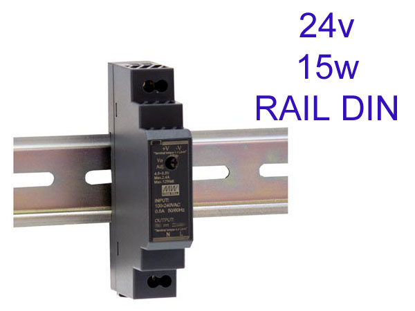 hdr1524 Alimentation transformateur 230v vers 24v pour tableau electrique en rail DIN compatible LED jusqu' 15w