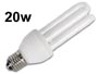 Ampoule E27 basse consommation fluocompacte blanc chaud 20w 230v