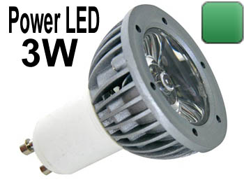 lampl3gu10g AMPOULE Power LED haute puissance 3w 30 VERTE faisceau concentr type GU10 230V 