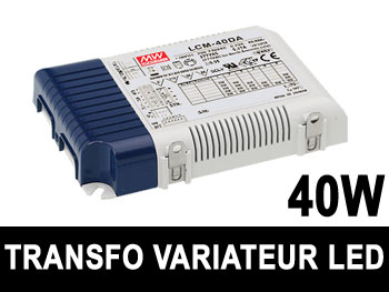 lcm40da Alimentation dimmable pour spot LED à courant constant 350ma - 1050ma 40w avec fonction variateur sur bouton poussoir et DALI