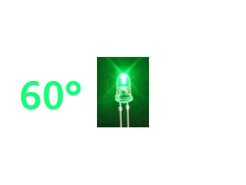 led5g60 LED Verte 5mm 12000mcd 60°