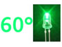 LED Verte 5mm 12000mcd 60°