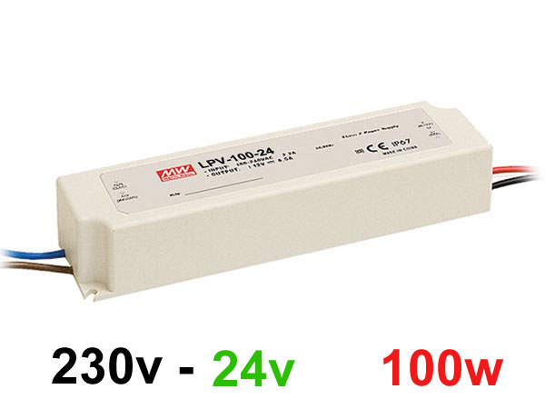 lpv10024 Alimentation transformateur étanche ip67 isolé 230v vers 24v spécial LED jusqu'à 100w