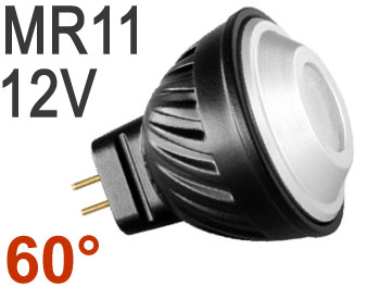 mr11ww24b AMPOULE LED CREE haute puissance 2.5w 170Lm angle 60° BLANC chaud 2700k type MR11 GU4 12V excellent rendu