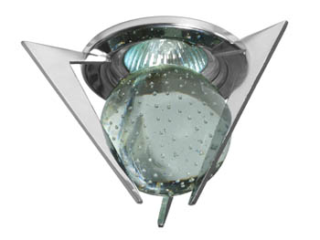 natsirt2892 Spot encastrable design Chrome et boule en verre transparent pour faux plafond