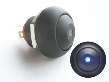r1396b Bouton poussoir miniature unipolaire  LED bleue design Velbus