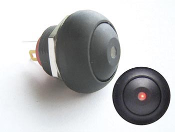 r1396r  Bouton poussoir miniature unipolaire  LED rouge design Velbus