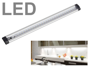 regled30 Réglette LED 30cm 12v haute luminosité pour éclairage plan de travail de cuisine fixation sous meuble haut ou penderie. Allumage tactile
