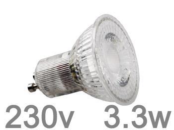 smdgu10nw33 AMPOULE LED 3.3w GU10 230V blanc neutre 4000K haute puissance grand angle 120 