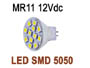 AMPOULE LED SMD5050 haute puissance 2.4w très grand angle 120° BLANC froid 6500k type MR11 12V dc