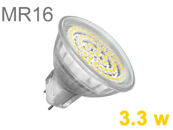 smdmr16ww60 Ampoule LED MR16 12v AC DC 3.3w 260Lm 120° Blanc chaud 3000k 