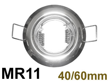smr11c mini Spot encastrable Chrom 60mm avec support pour lampe MR11 12v, idal pour structure de vranda