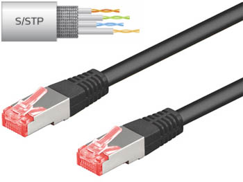 sstp050 Cordon cable rseau ethernet rj45 double blind PIMF SSTP cat 6 L=0.5m ( 50cm )