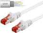 Cordon cable rseau ethernet rj45 double blind PIMF SSTP cat 6 L=1.5m blanc