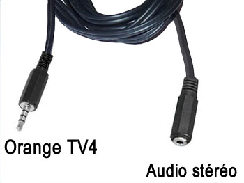 tv4jkf Cordon cable audio stro blind jack 3.5mm 4 contacts pour dcodeur Orange TV4 vers jack 3.5mm Femelle L=1,4m