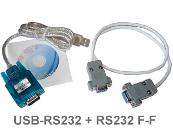 usb232ff KIT cable adaptateur USB vers Serie RS232 male + cable serie femelle - femelle null croisé