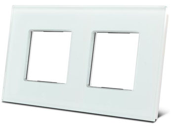 vmbgp2sw VELBUS Double plaque de recouvrement en verre pour bticino livinglight, blanc