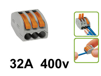 wg222413 Borne de connexion WAGO pour 3 cables lectriques souples ou rigides 
