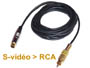 Cordon cable adaptateur HQ Svidéo minidin 4 broches ( compatible mini-din 7 broches ) vers RCA  video composite L=5m