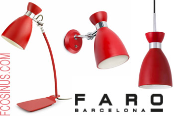 Luminaires design Faro Retro Metal Rouge