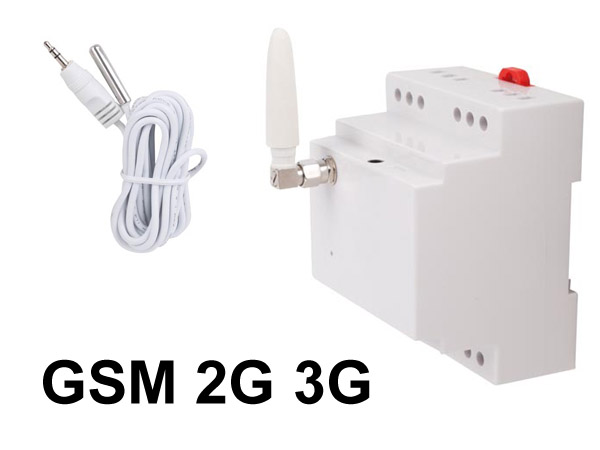 e300gsm Controleur GSM SMS avec sortie Relais et transmetteur SMS avec 2 entres NO NF NC compatible Rail DIN