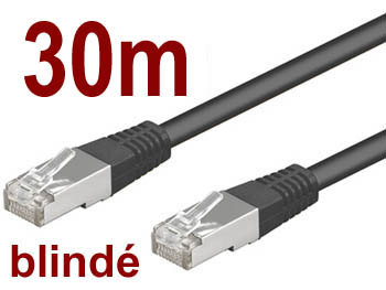 eth30b Cable rseau ethernet rj45 droit blind L=30m noir