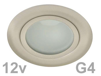 gavi815 Spot encastrable extra plat halogene 12v 10w G4 alu bross pour faux plafond faible profondeur avec ampoule halogne fournie
