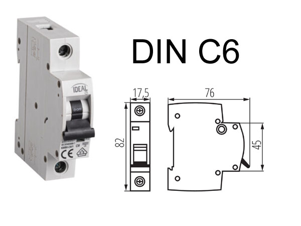 kmb6c10 Disjoncteur 10A pour montage modulaire RAIL DIN. 230V C10