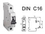 Disjoncteur 16A pour montage modulaire RAIL DIN. 230V C16