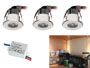 Kit 3 mini spots LED 230v à encastrer pour meubles, cuisine, bibliothèque, étagères