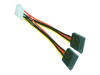 molex2sata Cable doubleur d'alimentation PC molex 5.25 male vers 2 x SATA