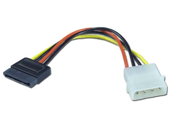 molexsata Cable adaptateur d'alimentation PC molex 5.25 male vers SATA