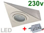 Spot triangle 230v 2.5w LED haute luminosité 300lm blanc lumière du jour pour plan de travail de cuisine fixation sous meuble haut