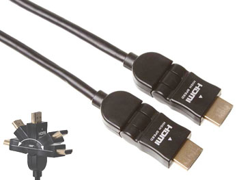 pac401b007b Cable / cordon HDMI male-male L=0.75m 75cm avec fiche orientable 0  90