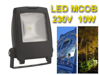 rindo10 Projecteur extérieur haute puissance LED 230v 10w pour éclairage de facade, bosquets et arbres