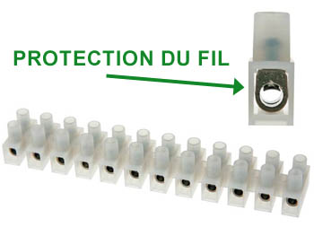 tbp15 Barrette de connexion type domino à 12 bornes 450V/15A, 1.5mm² avec lamelle de protection du fil électrique